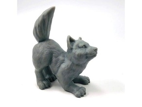 Wolfie unterstützt frei Wolf Jungtier Bildhauerei niedlich Unterstützung Jungen 3d print model - Mito3D