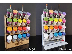 acrylic paint stand vallejo airbrush colors 17ml airbrushing laser cutter miniatures minis organizer game air model color holder 3d print model - Mito3D