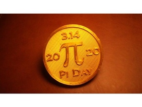 pi day coin 2020 3d print model - Mito3D