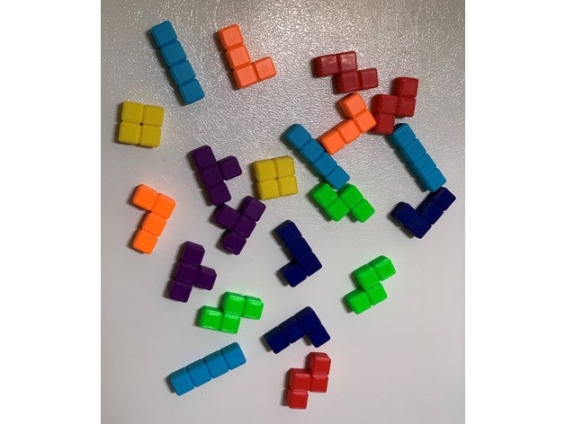 tetris aimants frigo aimant puzzle réfrigérateur pièces 3D print model - Mito3D