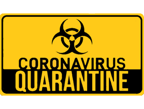 coronavirus quarantine sign corona virus 3d print model - Mito3D