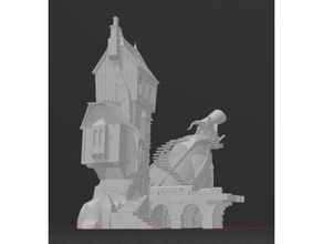 nave relitto Torre terreno eroico scala aos dnd whfb 3d print model - Mito3D