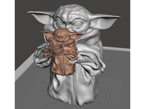 baby yoda holding cup broth comedy figure funny joke kid remix star wars 3d print model - Mito3D