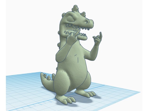 Mitte Finger Reptar Mittelfinger Rugrats 3D print model - Mito3D