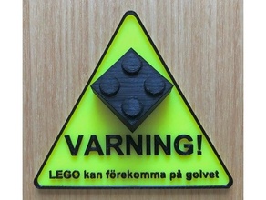 lego warning sign 3d print model - Mito3D
