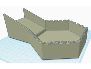 d&d dm dice tower tray crenelated 3d print model - Mito3D