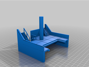 dnd prop ship - split main deck rails 3d print model - Mito3D