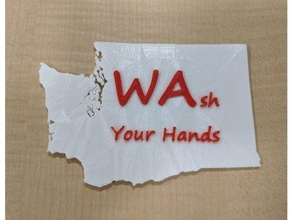 Washington waschen Hände Zeichen Coronavirus Seife Waschen 3d print model - Mito3D
