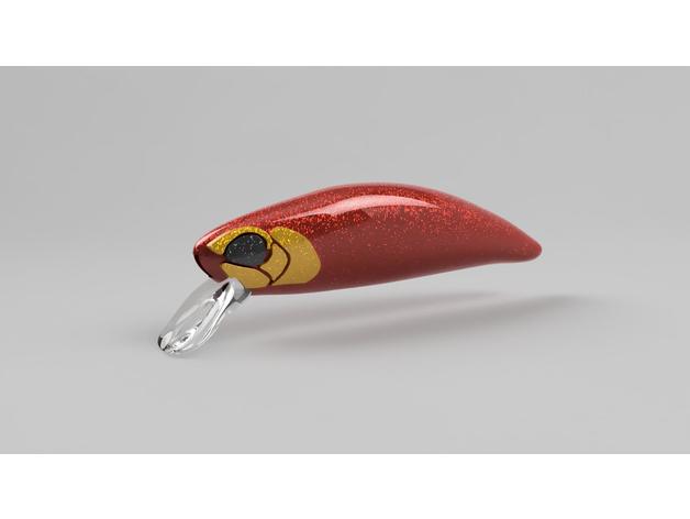 trout lure 50mm fishing 3D print model - Mito3D