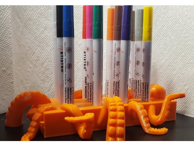 octopus paint marker holder 11 mm kraken pen 3D print model - Mito3D