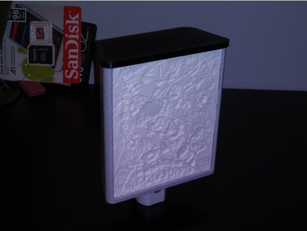lithophane lumière boîte norme LED veilleuse boite soutien 3D print model - Mito3D