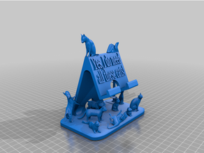 cat lady phone stand 3d print model - Mito3D