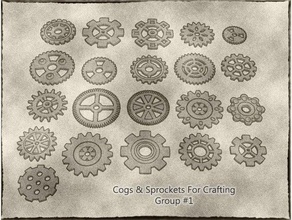 cogs gears sprockets group 1 21 styles sizes crafting steampunk mechanical warhammer 40k theme terrain clock parts clockwork dnd dungeons dragons mechanicus adeptus zombicide 3d print model - Mito3D