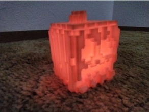 Minecraft balkabağı Çay ışık cadılar bayramı jackolantern tealight 3d print model - Mito3D