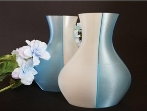 two-tone vase decor decoration flower flowers household twin color 3d print model - Mito3D