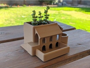 roman garden villa succulent planter 3d print model - Mito3D