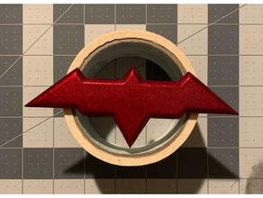 vermelho capuz emblema Arkham cavaleiro batarang batman cosplay dc histórias quadrinhos suporte Super heroi 3d print model - Mito3D