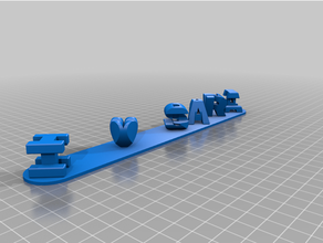 customized triple letter blocks ambigram 3d print model - Mito3D