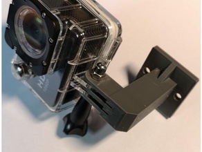 action cam gopro holder straight angled 3d print model - Mito3D