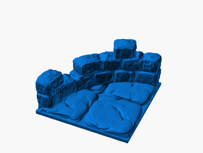 ruins wall corner 2x2 a1 openforge 20 compatible 3d print model - Mito3D