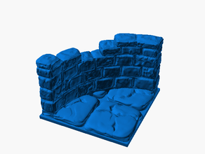 ruins wall corner 2x2 b1 openforge 20 compatible 3d print model - Mito3D