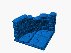 ruins wall corner 2x2 b2 openforge 20 compatible 3d print model - Mito3D