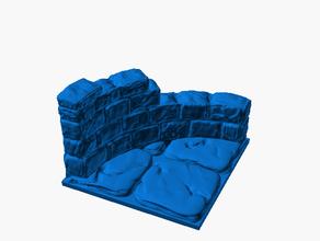 ruins wall corner 2x2 c2 openforge 20 compatible 3d print model - Mito3D