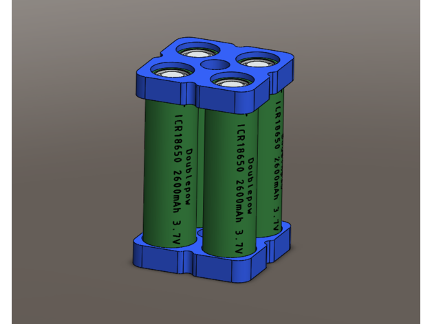 18650 li-ion battery holder 3D print model - Mito3D