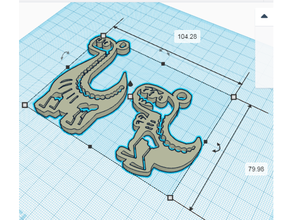 dinossauro brincos 3d print model - Mito3D
