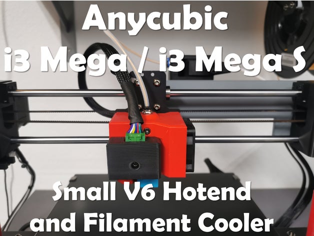 anycubic i3 Mega klein v6 hotend Filament Kühler mod e3dv6 montieren e3d Verbesserung 3D print model - Mito3D