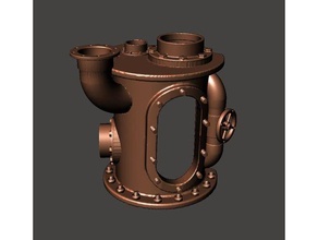 steampunk aquarium pipe model - rusty pipework shipwreck 3d print model - Mito3D