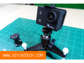 spider leg b-roll camera stand action adapter mount gopro session 3d print model - Mito3D