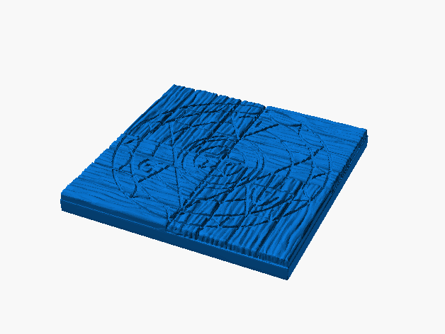 hölzern Fußboden 2x2 Magie Kreis Rau Tageschmiede 20 kompatibel 3D print model - Mito3D