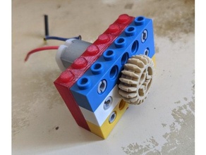 dc hobby motor 130 size fa-130 fc-130 mount interlocking bricks lego-compatible 3d print model - Mito3D