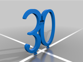 30 ans anniversaire gâteau décoration topper heureux logo minou 3d print model - Mito3D