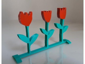 fatto mano tulipani donna giorno 8 marzo 3d print model - Mito3D