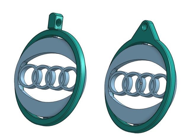 audi key spinning logo 3D print model - Mito3D