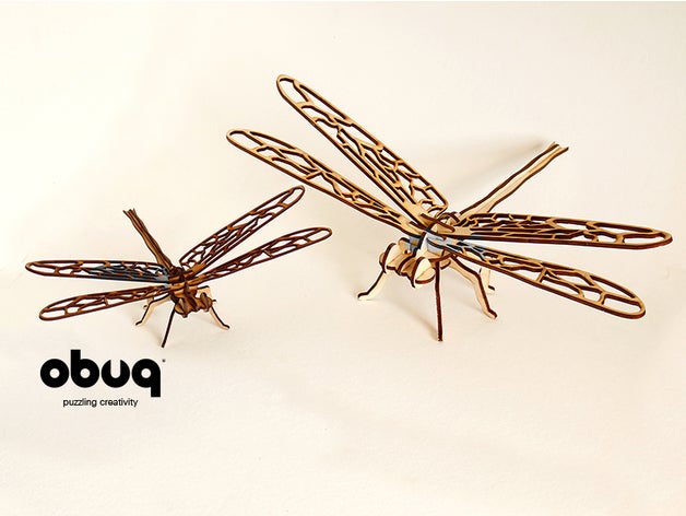 Libelle Tier Modell Fliege Insekt Laser Laserschnitt Laserschneider schneiden Schnitt Cutter Schneiden mdf obuq obuqdesign Sperrholz Puzzle 3D print model - Mito3D