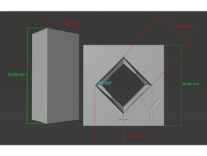20mm test cube negative 45deg 3d print model - Mito3D