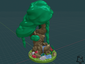fuente árbol dd dnd apuntalar fantasía follaje bosque abierto dispersión terreno mesa juego azar guerra 3d print model - Mito3D