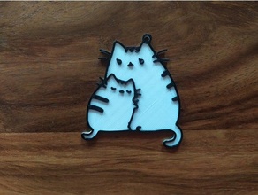 pusheen mommy keychain 3d print model - Mito3D