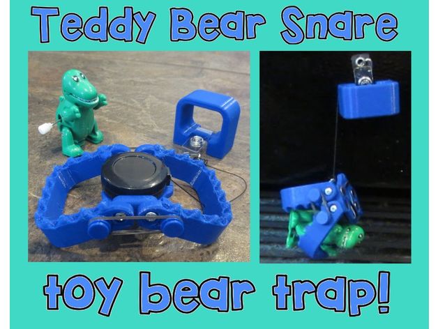 teddy bear snare toy trap fidget jaws keychain prank teeth 3D print model - Mito3D