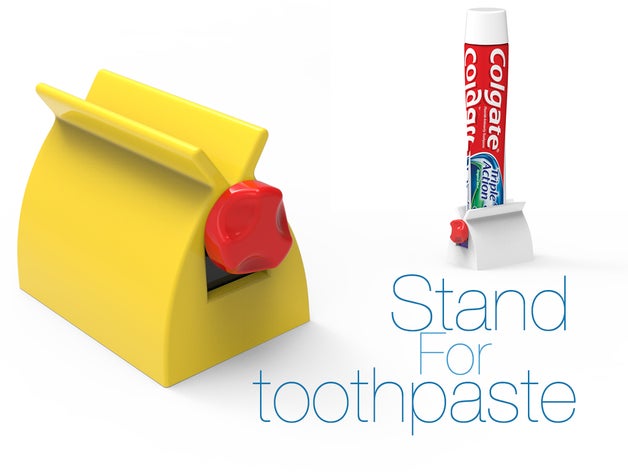 ficar pé pasta dentes tubo suporte espremedor 3D print model - Mito3D