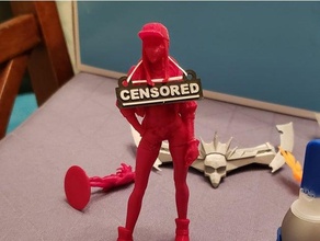 censored bar - funny sign censor girl hot sexy sexy-girl single extruder extrusion 3d print model - Mito3D