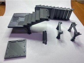 du zm merdivenler Emniyet korkuluk 28 mm ölçek 40 karanlık ayaklanma kovan Necromunda parmaklıklar merdiven Warhammer Zonemortalis 3d print model - Mito3D