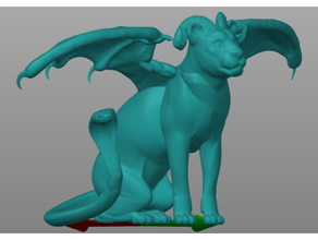 juvenile chimera 3d kitbash dnd miniature horns lion remix snake 3d print model - Mito3D