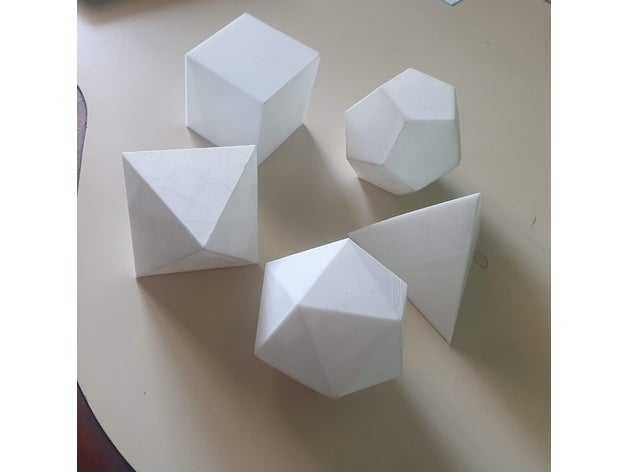 platonic solids dice solid 3D print model - Mito3D