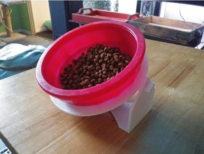 25 deg angled cat bowl holder dish stand 3d print model - Mito3D