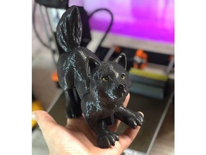 lobo multi material Lobo filhote modelo apoia 3d print model - Mito3D