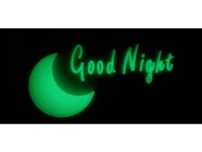 good night wall decal decals glow-in-the-dark glow dark green 3d print model - Mito3D